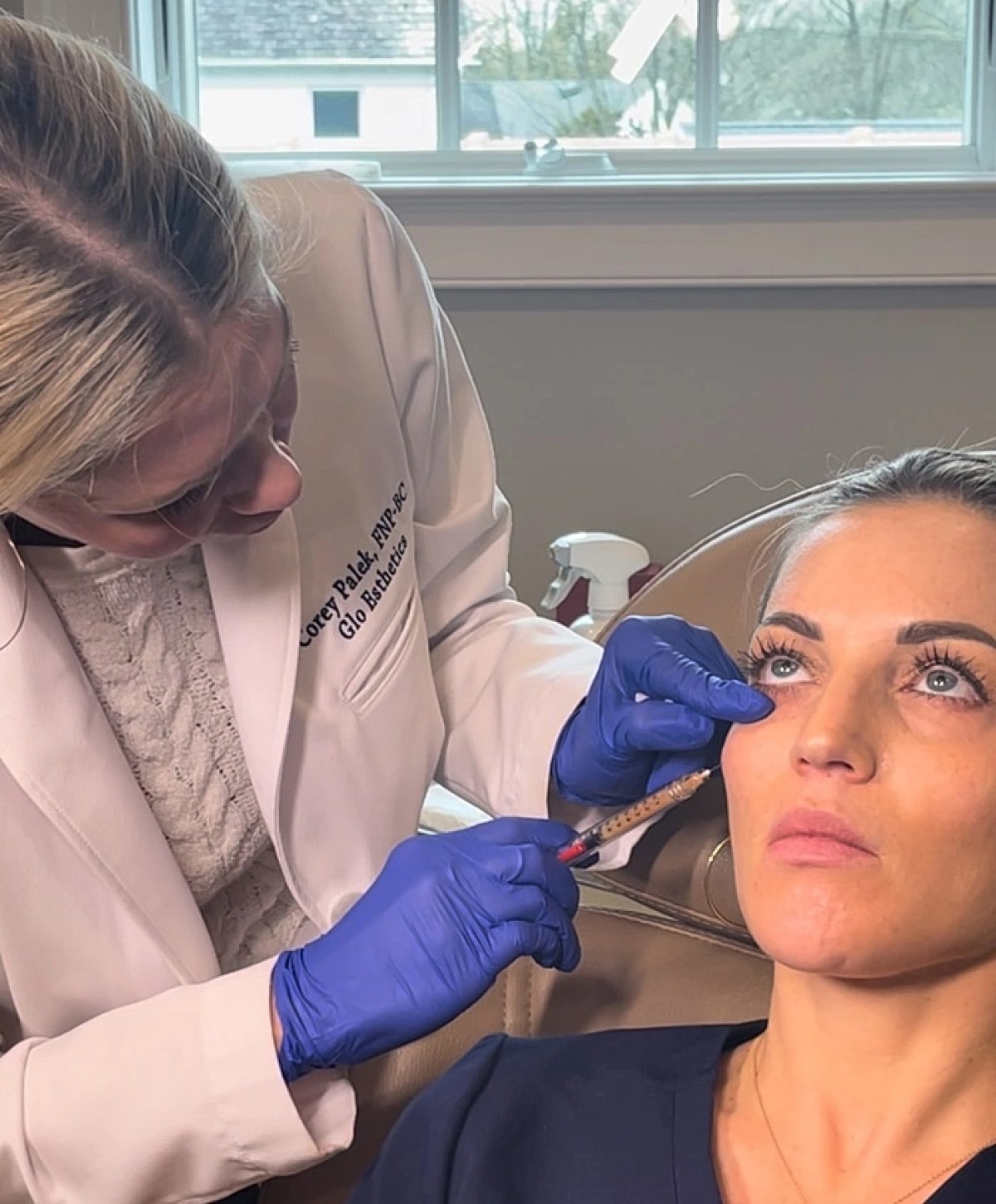 Injectable treatment in a clinical setting.